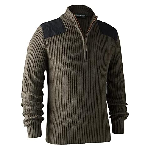 Deerhunter Rogaland Knit with zip neck Brown Leaf Melange Large Brown Large Cover