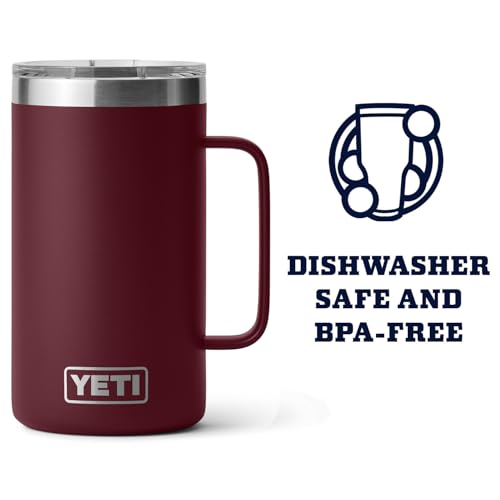 Image of YETI Rambler 24 oz Mug, Vacuum Insulated, Stainless Steel with MagSlider Lid, Wild Vine Red