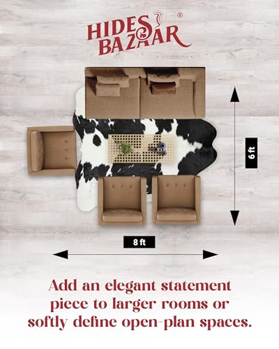 Tapete de cuero HIDES BAZAAR 6x8 ft blanco y negro miniatura 2