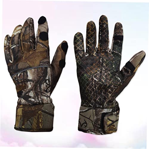 HEASOME 1 Par De Luvas De Camuflagem Luvas Sem Dedos Luvas De Camuflagem Dacron Luva Sem Dedos Luva