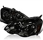 SPEC-D TUNING Diamond Jdm Headlights Smoke Lens Compatible with Acura RSX 2002-2004 L+R Pair Head Light Lamp Assembly