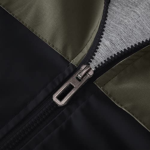 48R Jacket Jackets For Men Lightweight Softshell Varsity Windbreaker Oversized Street Windbreaker Causal Varsity Baseball Jacket(C-Army Green,Xx-Large) #TOP1