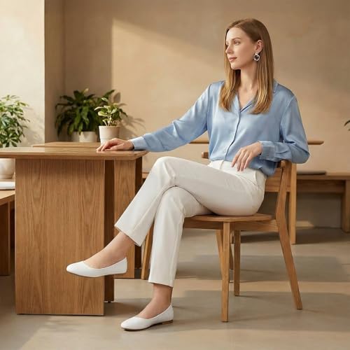 Image of Women's Ballet Flats Shoes Comfortable PU Leather Dress Slip on Shoes Teacher Business Casual