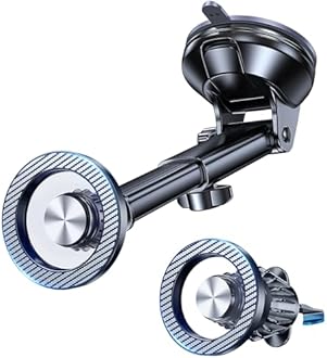 Coolpow for MagSafe Car Mount【Windshield+Vent+Dash】Magnetic Phone Holder for Car Phone Holder Mount Cell Phone Holders for Your Car Accessories Suction Cup Truck Stand Vehicles Dash Kits for iPhone 17