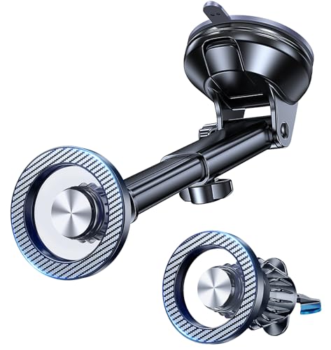 Coolpow for MagSafe Car Mount【Windshield+Vent+Dash】Magnetic Phone Holder for Car Phone Holder Mount Cell Phone Holders for Your Car Accessories Suction Cup Truck Stand Vehicles Dash Kits for iPhone 17