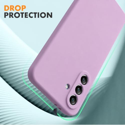Image of DIZORO Microfiber Candy Case Compatible for Samsung A37 5G Smooth Touch Cushion Liquid Soft Silicone Gel Rubber Phone Cases Non-Slip Full Body Protective Shockproof Back Cover (Lilac)