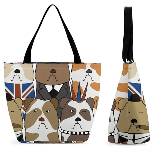 Sac de shopping pour voyage Cartoon Dogs : grand sac à bandoulière pratique
