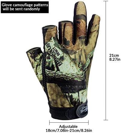 THKFISH Fishing Gloves, 1Pair 3 Cut Finger Anti-slip Breathable Fishing Hunting Jungle Camouflage Camo Fishing Gloves