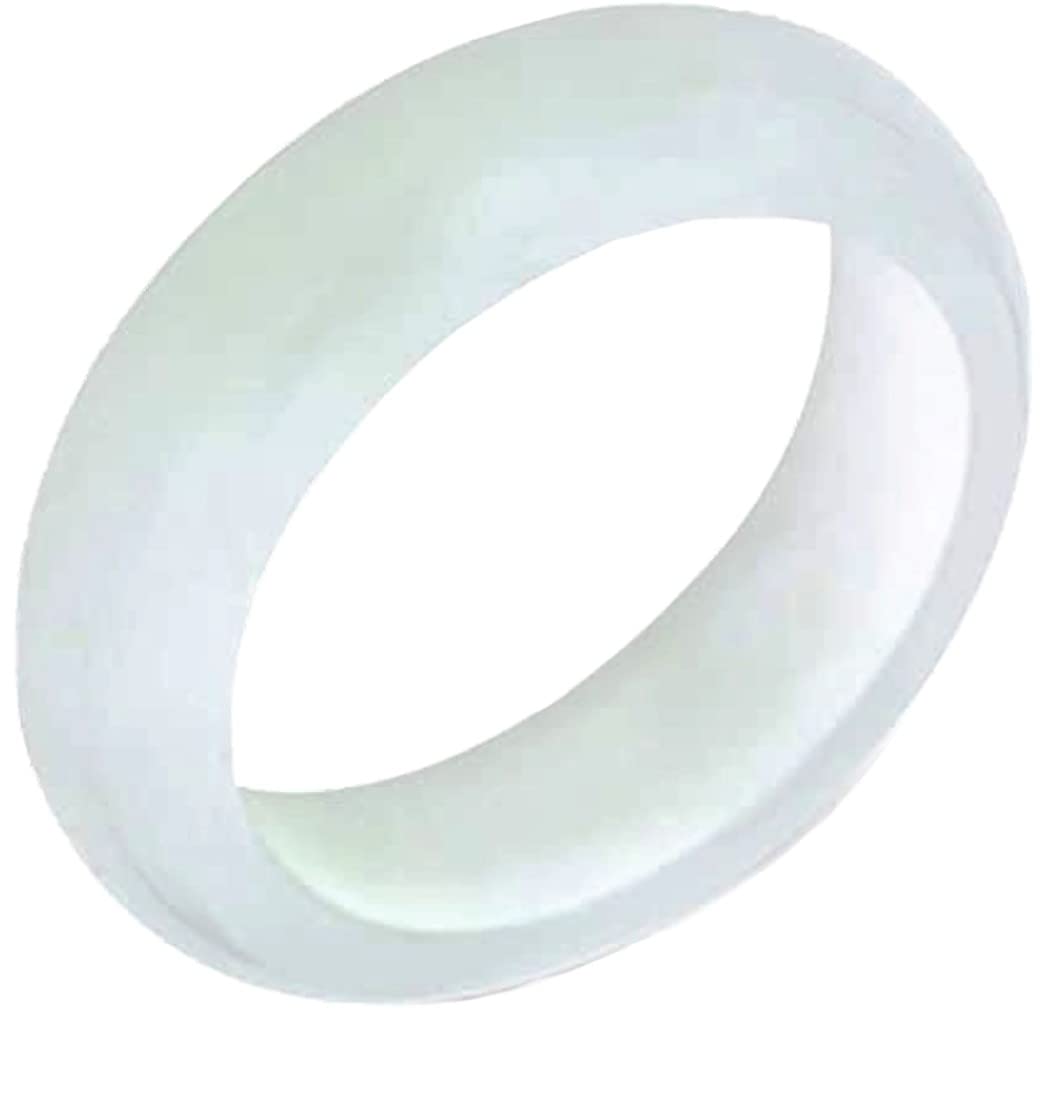 翡翠　ホワイト　リング　パワーストーン　8号 ミャンマー翡翠 白 リング 】 ひすい ヒスイ Jade 限定品 稀少