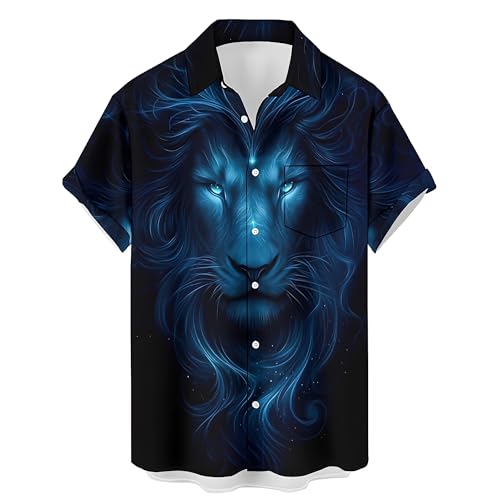 Mens' Hawaiian Shirts Short-Sleeved Button Down Shirt Standard-Fit Casual Loose Fit Shirts