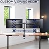 VIVO Dual Monitor Desk Mount, Holds 2 Computer Screens up to 30 inches and 22lbs Each, Heavy Duty Fully Adjustable Steel Stand with C-Clamp and Grommet, Black, STAND-V002 #4
