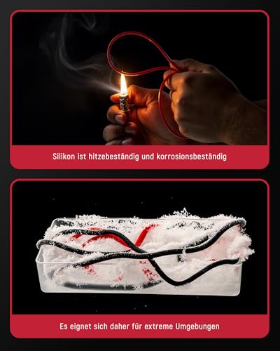 KAIWEETS Silikon-Messleitungen Multimeter-Sonden 48-Zoll-Silikonkabel Vergoldete Spitzen CAT III 1000V & CAT IV 600V 20A Kompatibel mit Digitalmultimetern & Zangenmessgeräten - KET20