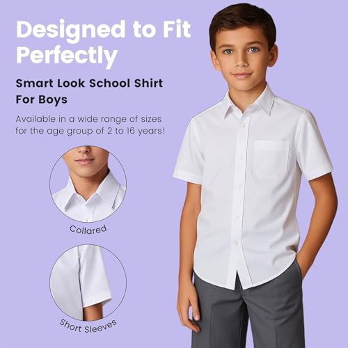 Chemise uniforme scolaire manches courtes idéale pour la cour de récréation