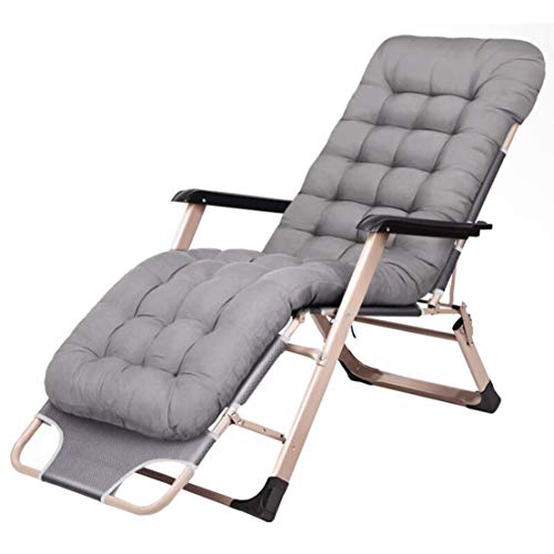 Genérico para Acampar y Ocio Silla de jardín reclinable Tumbona con reposacabezas Cama Campamento Azul Oscuro Estructura de Acero,Gris