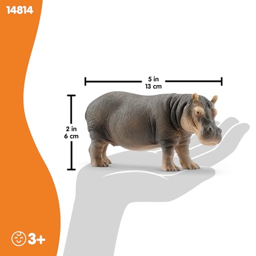 SCHLEICH WILD Life | Flusspferd 14814 | detailgetreue Tierfiguren | Zoo Spielzeug | tolles Geschenk für Jungen und Mädchen | Deko für Geburtstag | Spielfigur ab 3 Jahren | 13 x 5 x 6 cm