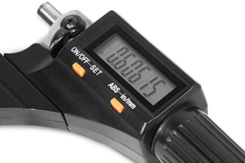 Image of WEN 10725 Standard and Metric Digital Micrometer with 0 to 1-Inch Range, .00005-Inch Accuracy, LCD Readout and Storage Case