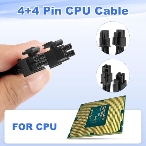 Câble alimentation CPU 8 broches mâle vers mâle détachable 30cm pour alimentation PC 12V