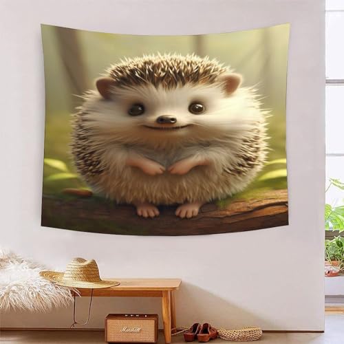 Tapiz de poliéster suave 150x200 cm, decoración del hogar con estampado de erizo 3D