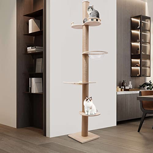 Torre rascador para gatos de 4 niveles ajustable miniatura 2