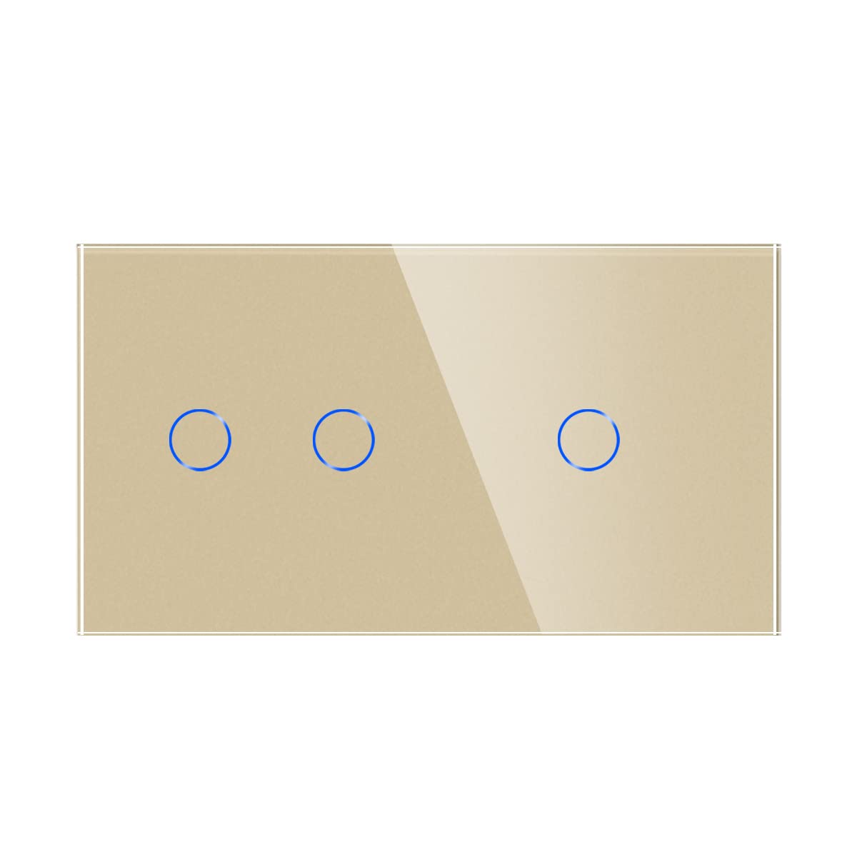 Touch Lichtschalter Wand-Touch-Schalter 1 Gang 2 Gang 1 Weg 2 Weg 157 mm Lichtschalter for Heimwerker Touch Wandlichtschalter(Golden,2 Way)