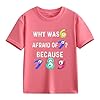 Colorful Number Day Math Kids T Shirt 2025 School Top Shirts Lovers Girls Long Sleeve Stripe (Pink, 6-7 Years) #1