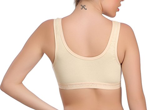Image of Eve's Beauty Womens White and Beige Sports Bra - Pack of 2