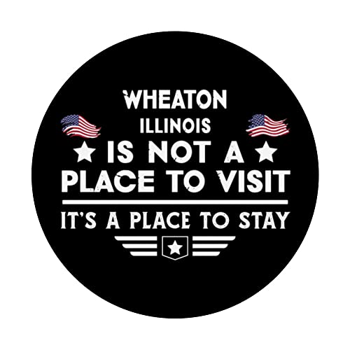 Wheaton Illinois Place to stay USA Town Home City PopSockets Swappable PopGrip, Black - Image 3