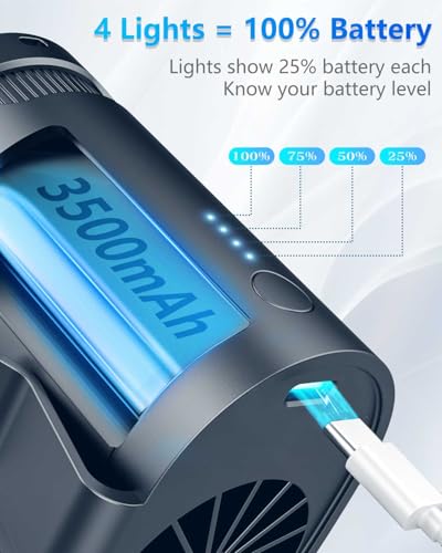 Image of Portable Fan Clip on Pants-Personal Little Light Weight Waist Fan Coolclip Belt Hip Pocket Hard Hat,Wireless Wear Charging Battery Powered Quiet Undershirt Waist Band Coolclip Fans Adult Kid White