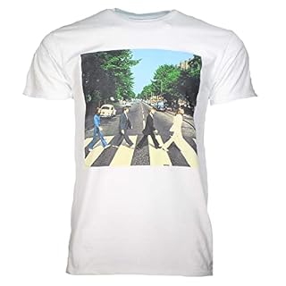 Beatles Classic Rock T-Shirt Abbey Road Walk T-Shirt Unisexe en Coton Blanc, 2XL - Les Beatles, Paul McCartney, John Lennon, RIngo Starr, George Harrison