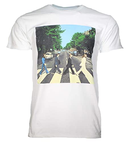 Beatles Classic Rock T-Shirt Abbey Road Walk T-Shirt Unisexe en Coton Blanc, 3XL - Les Beatles, Paul McCartney, John Lennon, RIngo Starr, George Harrison Beatles Classic Rock T-Shirt Abbey Road Walk T-Shirt Unisexe en Coton Blanc, 3XL