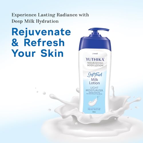 Image of Yuthika Naturals Body Milk Soft Touch Body Lotion 500ml | Long-Lasting Hydration for Dry to Very Dry Skin | Lightweight, Non-Greasy Moisturizer for Men & Women | Smooth & Healthy Looking Skin