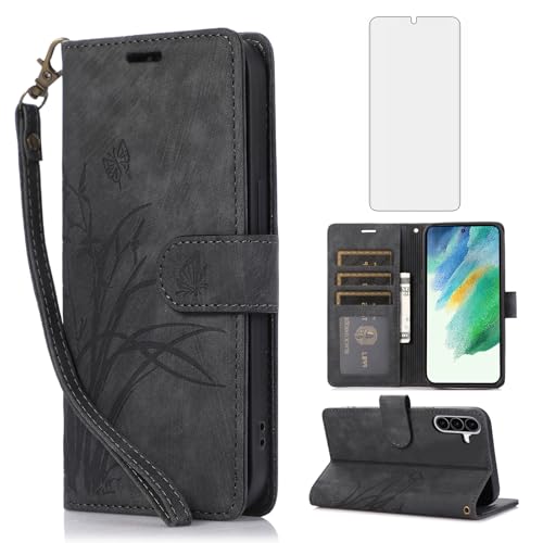 Housse Samsung A56 5G pour femme avec rangement cartes et miroir