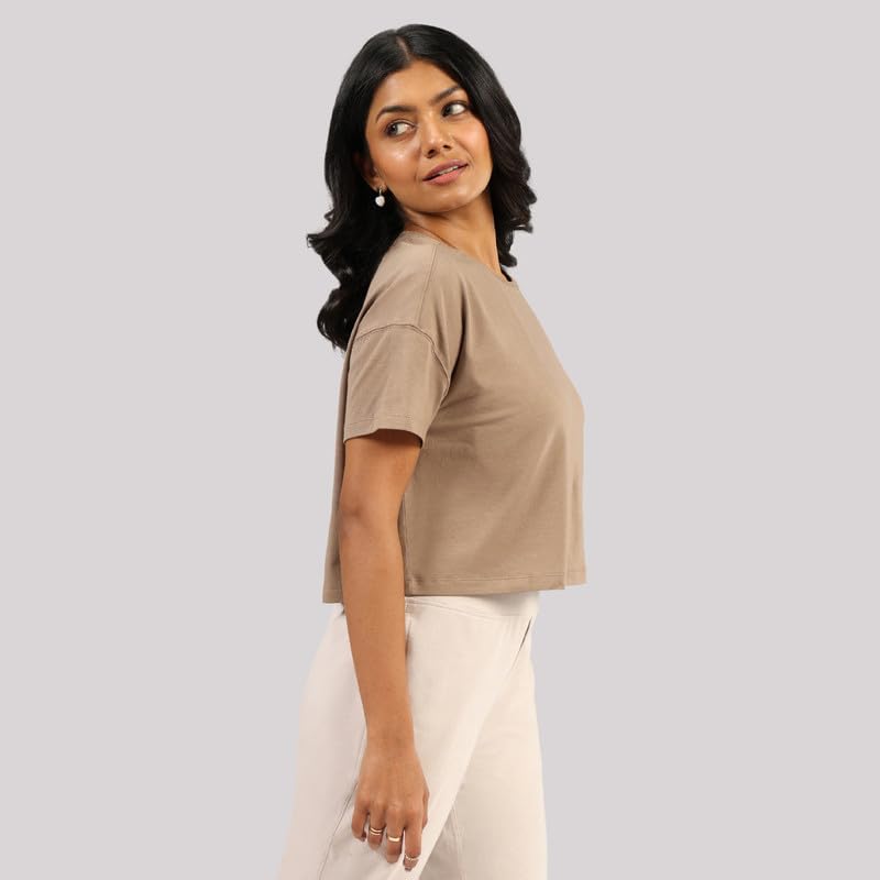 Image of BlissClub Women's Cotton Solid Regular Fit Tshirt