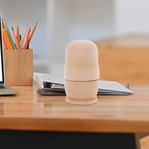 ibasenice Unbemalte Russische Nesting Dolls 4 Sets DIY 5 Matroschka Nesting Dolls Personalisieren Erstellen Sie Ihr eigenes Holzpuppenset Khaki