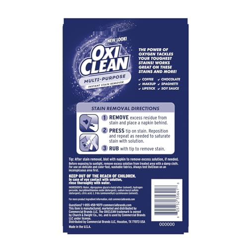 oxiclean on the go stain remover pen for clothes portable instant travel size stick safe cloth stain remover for makeup food and drink stain pen for clothes pack of 3