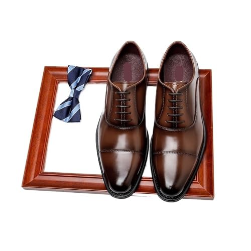 Summer Men's Leather Shoes Business Three-Joint Gentleman Leather Shoes Oxfords(Black,9.5)4