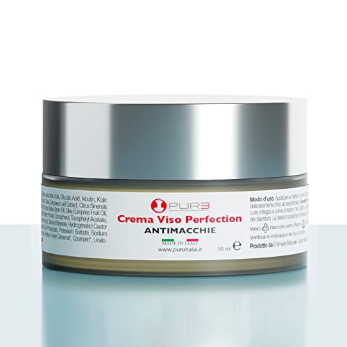 Pure Italia - Crema Despigmentante Antimanchas Facia es para una Piel Luminosa y Uniforme. Acción Hidratante, Anti-edad, Blanqueadora - 100% Made in Italy - Contenido: 50 ml.