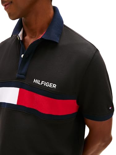 Image of Tommy Hilfiger Men's Short Sleeve Cotton Pique Flag Polo in Regular Fit