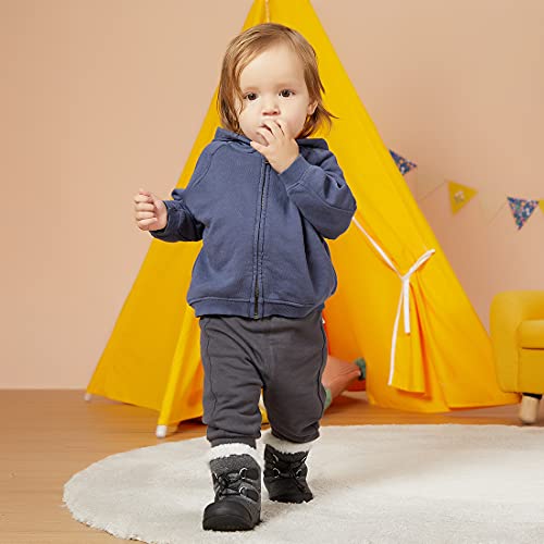 Bmcitybm Baby Snow Boots Boys Girls Winter Infant Shoes Anti-Slip 6 9 12 18 24 Months Faux Fur Black Size 6-12 Months Infant #TOP1