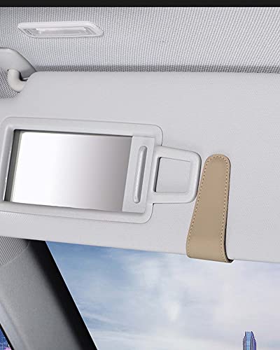 JEJA Brillenhalter für Auto Sonnenblende, Leder Sonnenbrillen Halterung für Auto Visier Zubehör, Ticket-Kartenclip, Schwarz