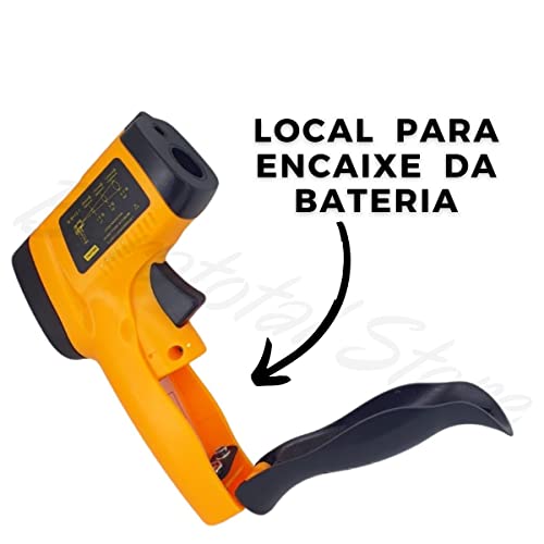 Termometro Industrial Culinaria a Laser Para Forno Freezer -50º A 380ºC Digital Sem Contato LCD Term