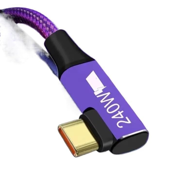 5A 240W Data Cable USB-C to TPE-c Suitable for QC3.0 Head TPE-c 240w Cable(2 Meter Purple)