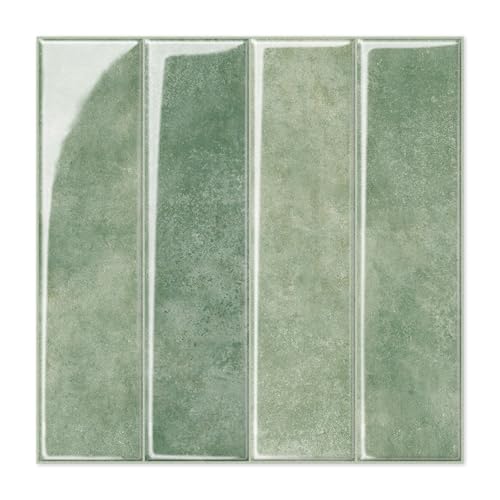 Alwayspon Selbstklebende 3D-Wandfliesen-Aufkleber, 30,5 cm, zum Abziehen und Aufkleben, wasserfester Spritzschutz, für Küche, Badezimmer, Wand, Salbeigrün, 10 Bögen