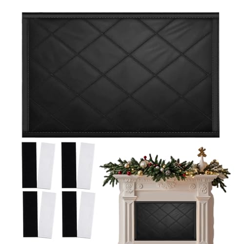 Burlete magnético para chimenea, 81 x 100 cm, cubierta gruesa para chimenea, para interiores, bloqueador de aire resistente a la intemperie, para invierno, hogar, apartamento, sala de estar