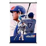 大谷翔平人気野球選手黒軸ポスター 装飾画 キャンバス 壁画 ポスター 家庭用・寝室用の装飾 12x18inch(30x45cm)