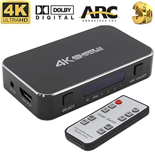 HDMI Switch 4x1 4K@60Hz Audio Optical TOSLINK Ultra HD 4 Port HDMI Switcher