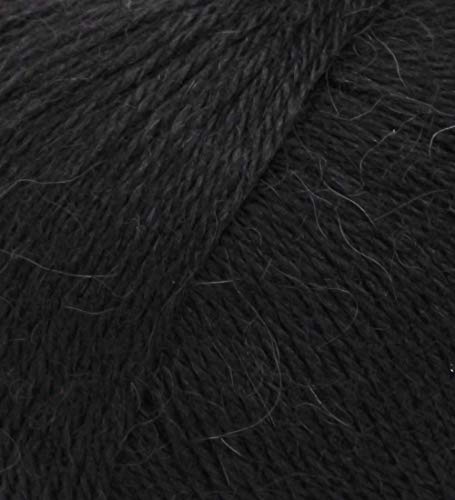 Blend Alpaca Yarn Wool Set of 3 Skeins Fingering Worsted Weight - Heavenly Soft and Perfect for Knitting and Crocheting (Black, Fingering)