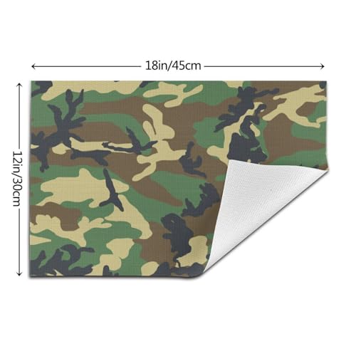 Sets de table lavables camouflage vert lot de 6 protège table intérieur - 4