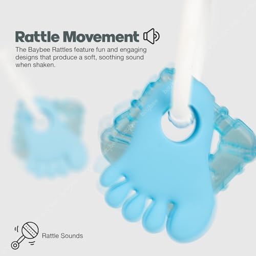 Image of Baybee Ring Natural Water Filled Silicone Teether for Babies to Soothe Their Gums, Bpa Free Food Grade Easy Grasp Teething & Chewing Toys for Babies 6 to 12 Months Baby Infant (Blue)