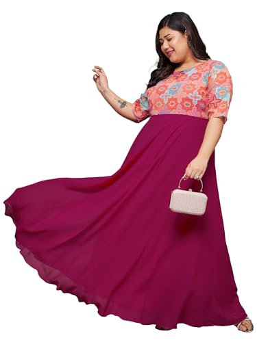 Image of Miss Chase A+ Women's V-Neck Three-Quarter Sleeve Floral Wrap Chiffon Midi Dress